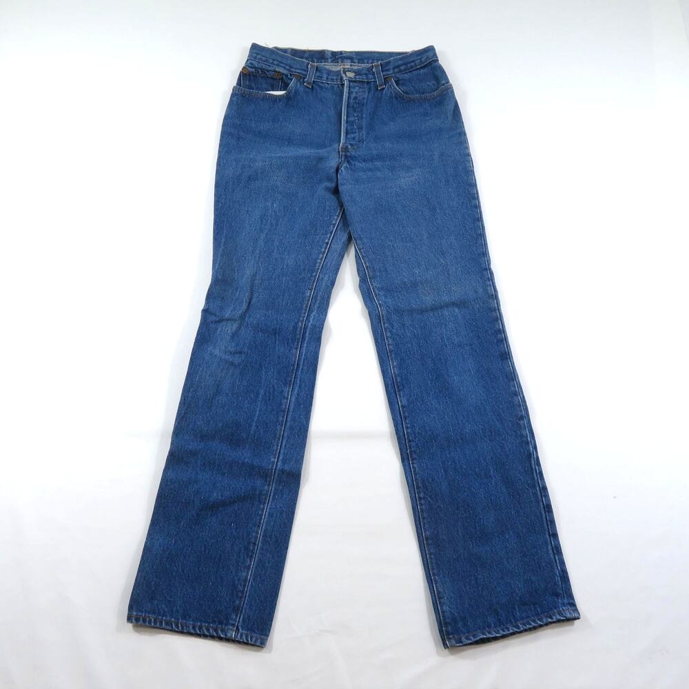 Levis 26501 Blue Womens Jeans Button Fly Made in USA Measured Size: 29x31 1970s
